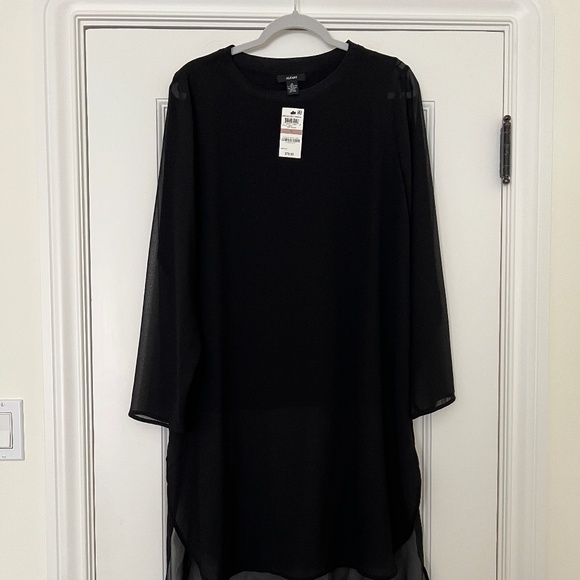 Elegant Alfani Tunic black layered top, Size 12 - Picture 5 of 11